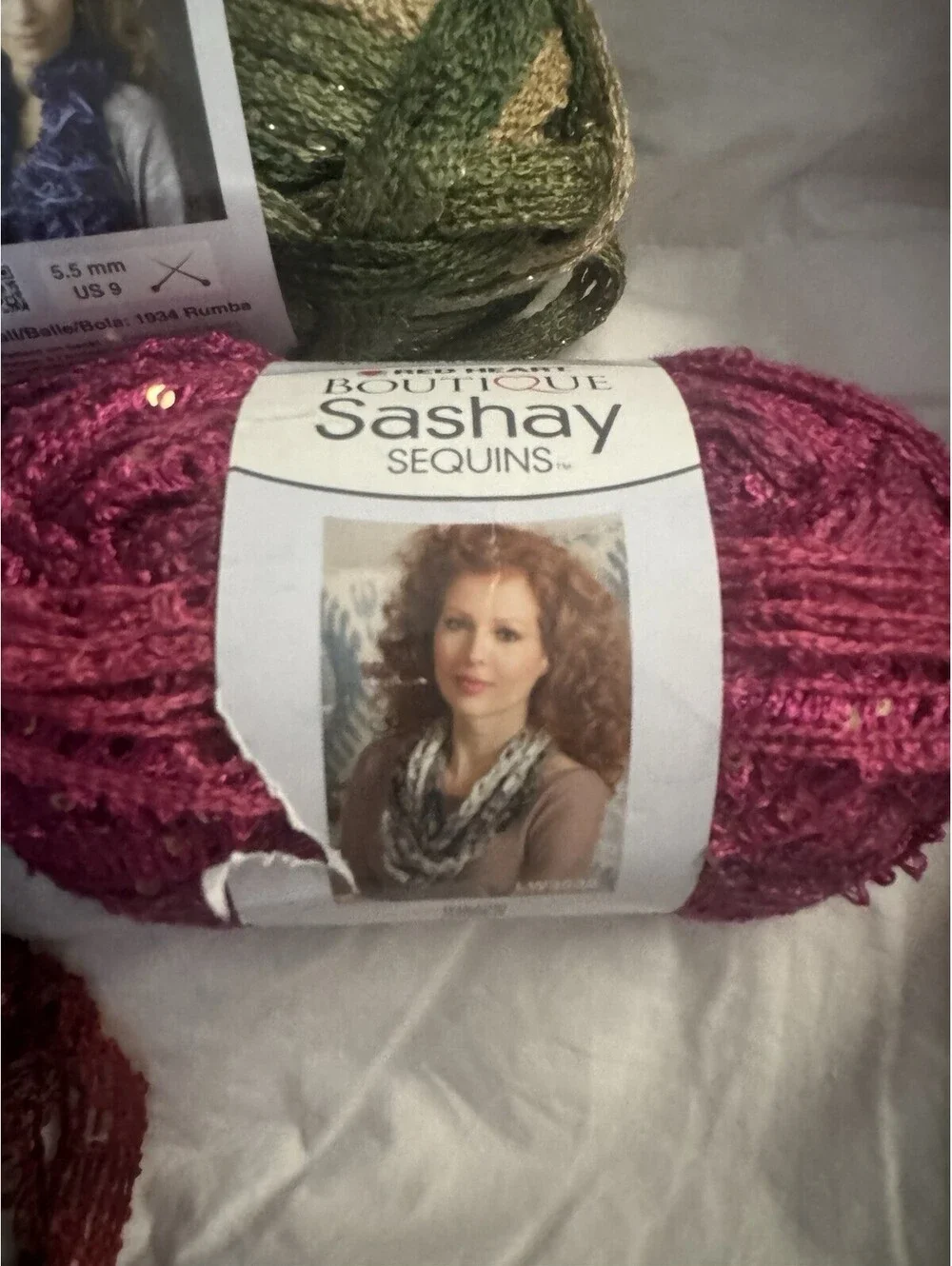 Mixed Lot Of Red Heart Boutique Sashay Yarn Metallic, Boho + Sequins Lot of 5
